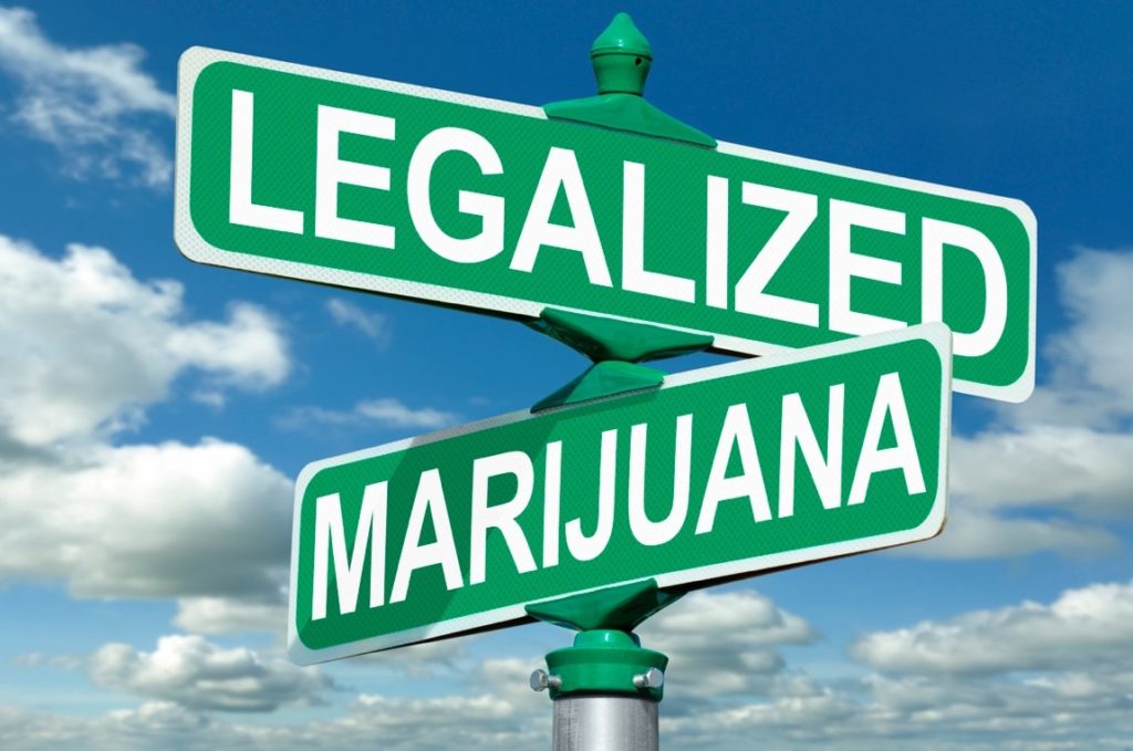 street sign titled legalized marijuana