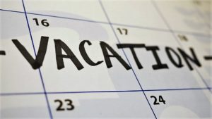 calendar marking vacation time
